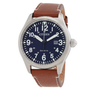 citizen chandler military eco drive blue dial men's watch bm6838 17l