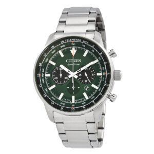 citizen chronograph eco drive green dial men's watch ca4500 91x
