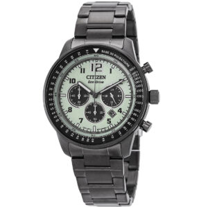 citizen chronograph eco drive green dial men's watch ca4507 84x