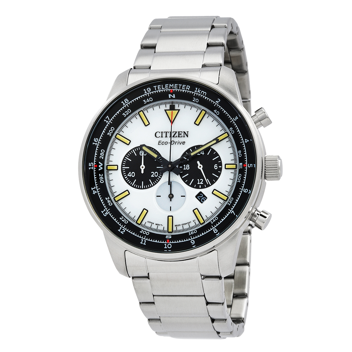 citizen chronograph eco drive white dial men's watch ca4500 91a citizen chronograph eco drive white dial men's watch ca4500 91a