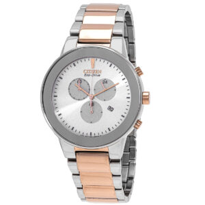 citizen chronograph gmt white dial two tone men's watch at2244 84a