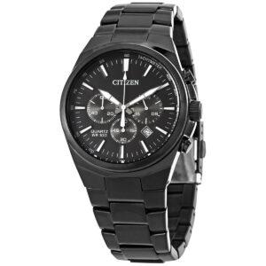 citizen chronograph quartz black dial men's watch an8175 55e