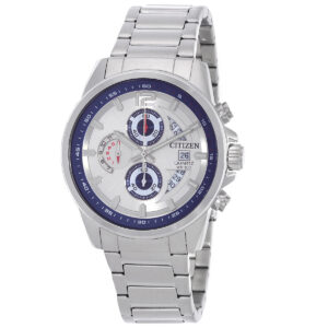 citizen chronograph quartz silver dial men's watch an3690 56b