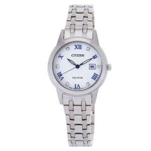 citizen classic automatic diamond white dial ladies watch fe1240 57a