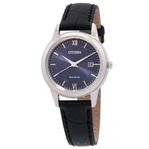 citizen classic eco drive blue dial ladies watch fe1087 01l