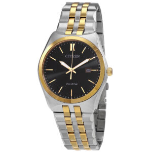 citizen corso black dial two tone men's watch bm7334 58e