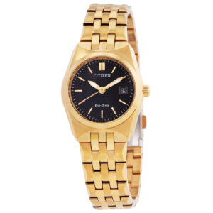 citizen corso eco drive black dial ladies watch ew2293 56e