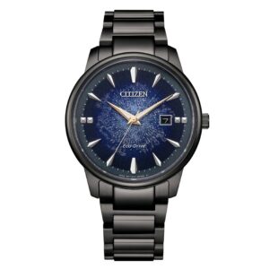 citizen eco drive blue galaxy dial men's watch bm7595 89m