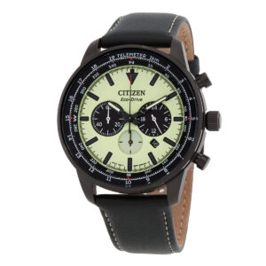citizen eco drive chronograph green dial men's watch ca4505 21x