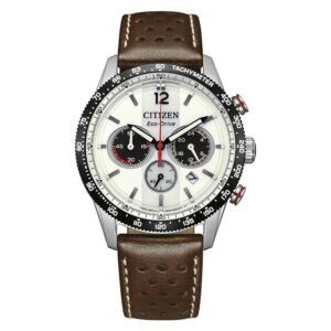 citizen eco drive chronograph white dial men's watch ca4714 04a