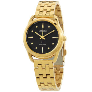 citizen eco drive dress classics black dial ladies watch fe7092 50e