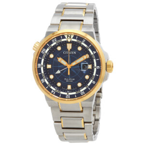 citizen eco drive endeavor blue dial men's watch bj7144 52l
