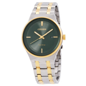 citizen eco drive green dial men's watch bm7654 57x