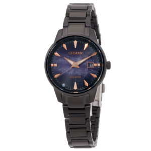 citizen eco drive purple dial ladies watch ew2595 81x