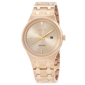 citizen eco drive rose gold dial men's watch bm7653 50q