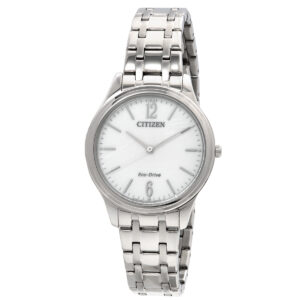 citizen elegance eco drive white dial ladies watch em0411 71a