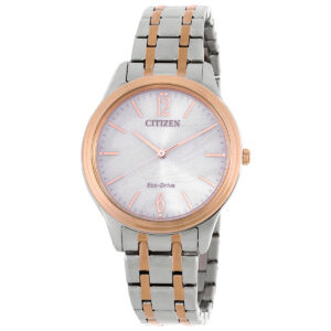 citizen elegance eco drive white dial ladies watch em0416 78a