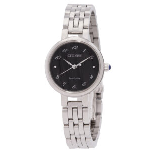 citizen l classic eco drive black dial ladies watch em0990 81e
