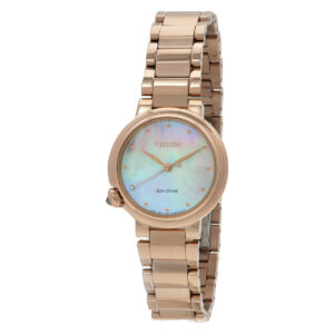 citizen l eco drive mother of pearl dial ladies watch em0919 85y