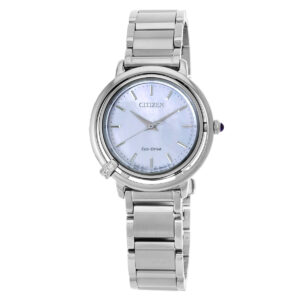 citizen l eco drive mother of pearl dial ladies watch em1090 60d