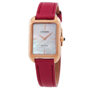 citizen l eco drive white mother of pearl dial watch em1193 08d