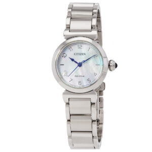 citizen l mae white mother of pearl dial ladies watch em1130 83d