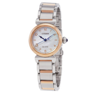 citizen l mae white mother of pearl dial ladies watch em1136 87d