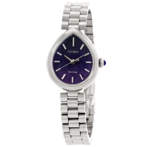 citizen l rainell eco drive purple dial ladies watch em1200 55x