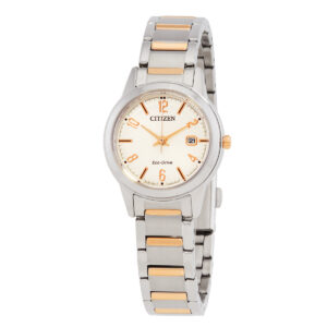citizen lady copper dial two tone watch fe1244 72a