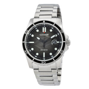 citizen marine 1810 eco drive black dial men's watch aw1816 89e