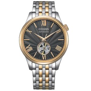 citizen mechanical automatic grey open heart dial men's watch nh9136 88h