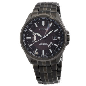 citizen perpetual world time black dial men's watch cb0294 54e
