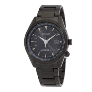 citizen perpetual world time gmt eco drive black dial men's watch cb0275 83e