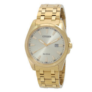 citizen peyten eco drive champagne dial men's watch bm7532 54p