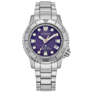 citizen promaster dive purple dial ladies watch eo2027 50x