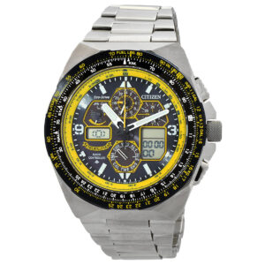 citizen promaster skyhawk a t chronograph gmt eco drive blue dial men's watch jy8125 54l