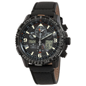 citizen quartz analog digital black dial watch jy8085 14h