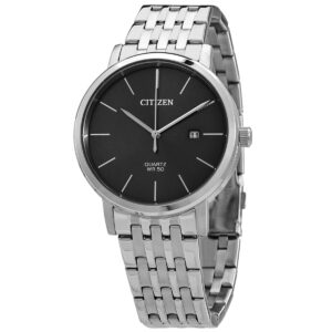 citizen quartz grey dial stainless steel men's watch bi5070 57h