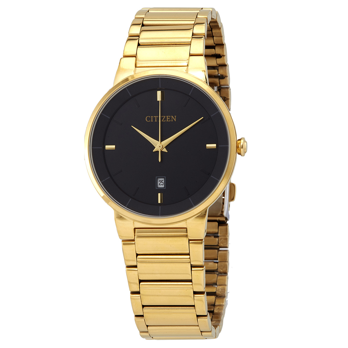 citizen quartz black dial yellow gold tone men's watch bi5012 53e citizen quartz black dial yellow gold tone men's watch bi5012 53e