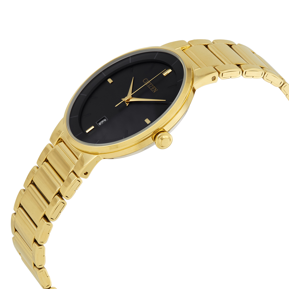citizen quartz black dial yellow gold tone men's watch bi5012 53e citizen quartz black dial yellow gold tone men's watch bi5012 53e