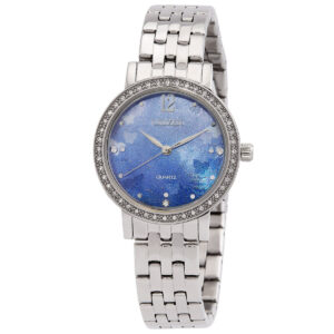 citizen quartz crystal blue mother of pearl dial ladies watch el3100 55n
