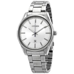 citizen quartz silver dial stainless steel men's watch bi1030 53a