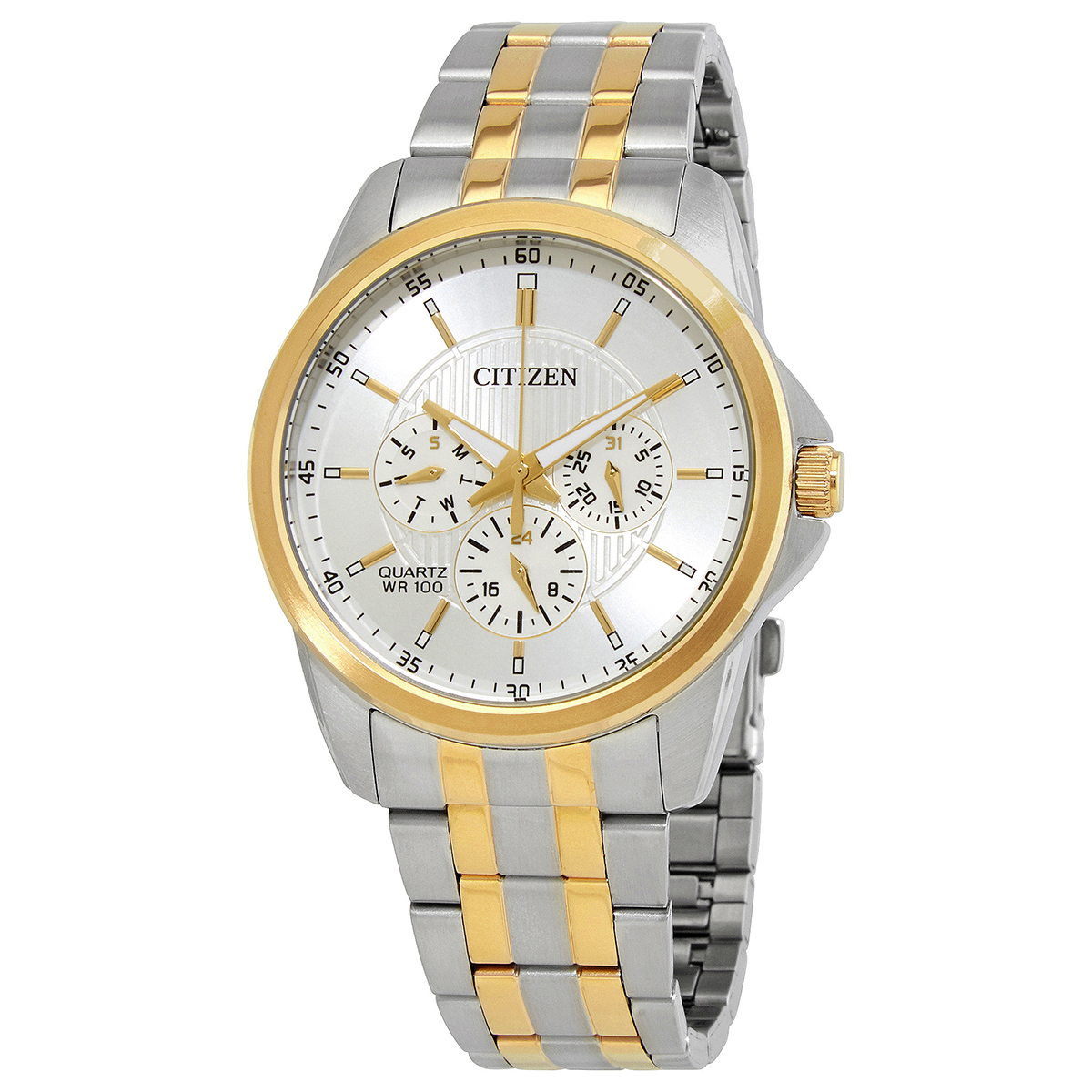 citizen quartz silver dial two tone men's watch ag8346 51a citizen quartz silver dial two tone men's watch ag8346 51a
