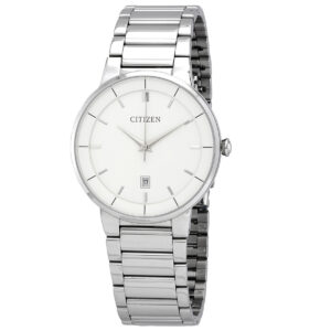 citizen quartz white dial stainless steel men's watch bi5010 59a