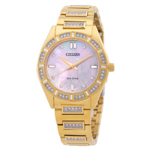 citizen silhouette crystal eco drive ladies watch em1022 51d