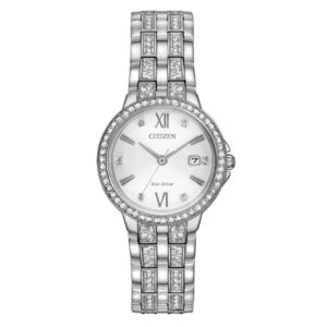citizen silhouette quartz white dial ladies watch ew2341 63a