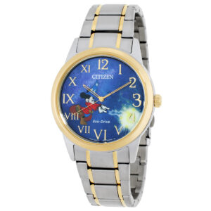 citizen sorcerer's apprentice mickey eco drive blue dial watch fe7064 71w