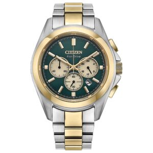 citizen sport luxury chronograph green dial men's watch ca4684 54x