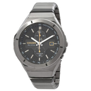 citizen super titanium armor chronograph black dial men's watch ca7058 55e