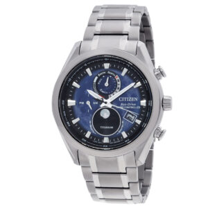citizen tsuki yomi a t perpetual world time blue dial men's watch by1010 57l